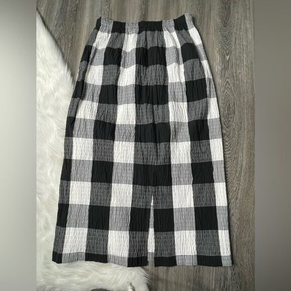 Mara Hoffman Denise Skirt Women's Large Black White Adler Plaid Organic Cotton